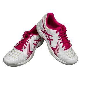 Asics Women's 6 Gel-Game Clay Tennis Shoe Sneakers ~ Hot Pink White